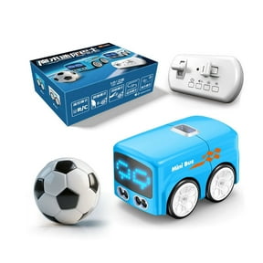 Smart Interactive RC Car for Ki-ds, 2.4GHz Gesture Control Robot Toy with LED Eyes, Line Following Obstacle Avoidance, Rechargeable Mini Bus