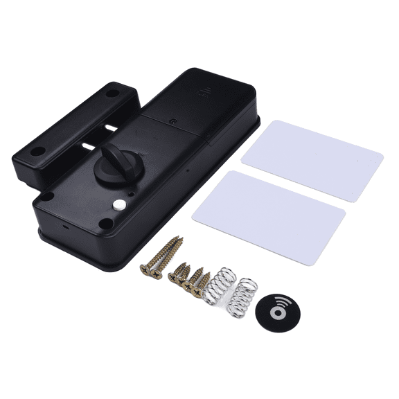 Smart Invisible Door Lock for Wood Doors for Tuya App Control Multiple Unlocking Methods No Drill Installation Indoor Burglar Security Electronic Lock Card Access, Black