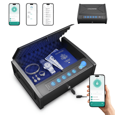 Smart Jewelry Safe Box with Fingerprint Lock, Digital Password & App Control, Secure Storage Box for Jewelry, Watches, Passport and Valuables