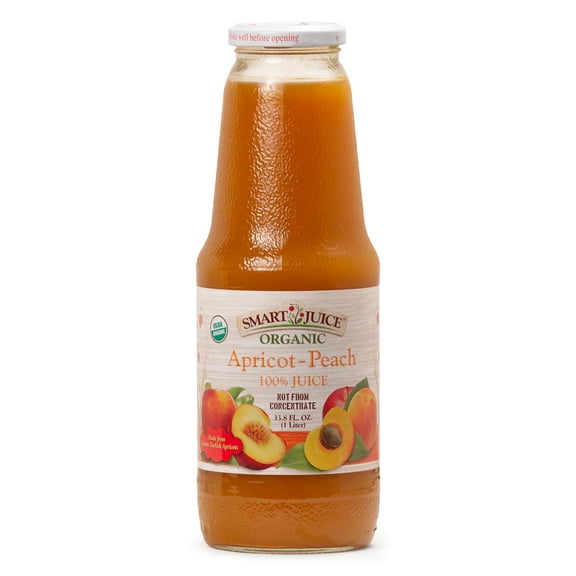 Smart Juice Organic Apricot Peach Juice - 33.8 fl oz (1L) - (Pack of 6)