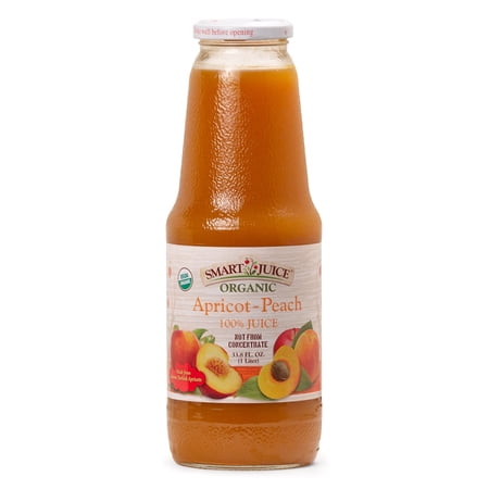 Smart Juice Organic Apricot Peach Juice - 100% Juice, Not From Concentrate - 33.8 fl oz (1L) - (case of 6)