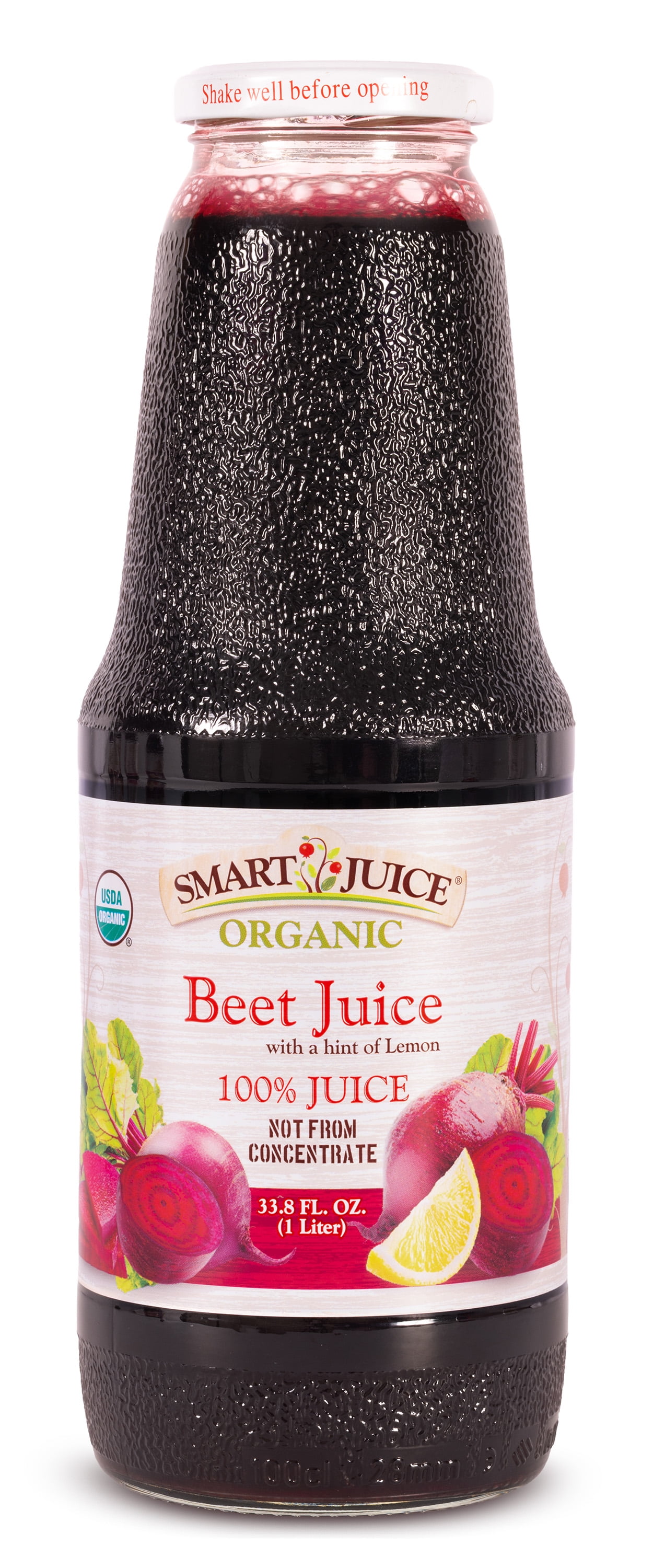 Smart Juice Organic Beet Juice - 33.8 fl oz (1L) - (Pack of 6) 100% Juice Not From Concentrate