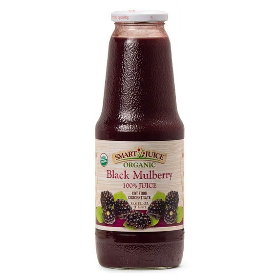 Smart Juice Organic Black Mulberry Juice - 33.8 fl oz (1L) - (case of 6)