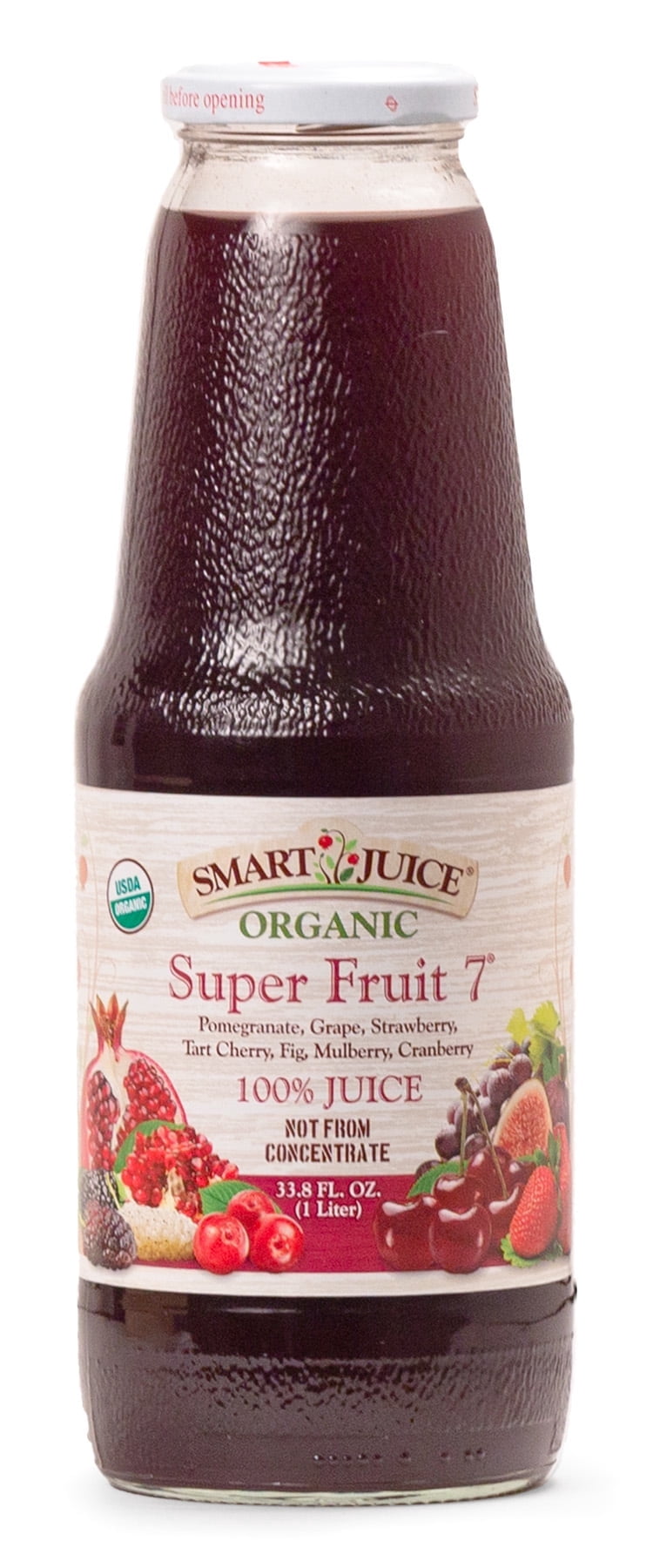 Smart Juice Organic Super Fruit 7 Juice - 100% Juice, Not From Concentrate - 33.8 fl oz (1L) - (Pack of 6)