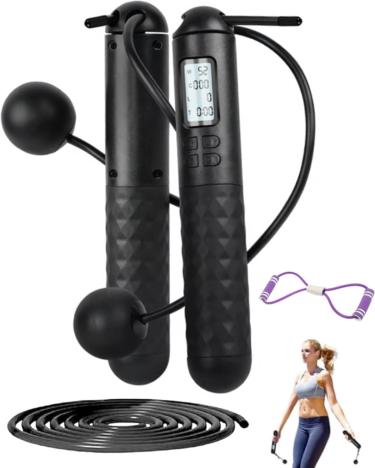 Smart Jump Rope, Cordless Digital Skipping Rope with Counter & Calorie ...