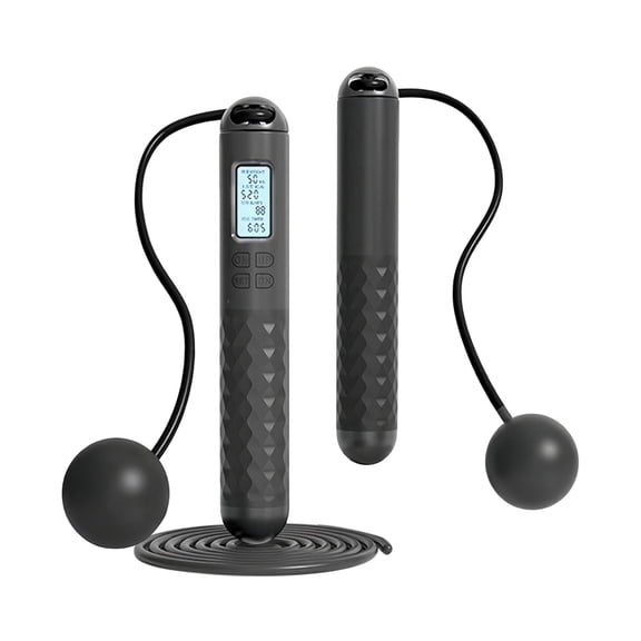 Smart Jump Rope with Counter Cordless Weighted Skipping Rope Adjustable for Men Women, Digital Ropeless Jump Rope for Home Gym Outdoor Fitness Workout with LCD Display