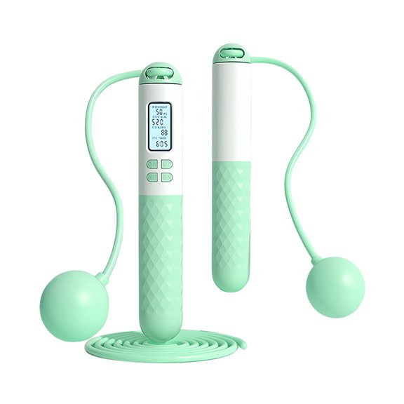 Smart Jump Rope with Counter Cordless Weighted Skipping Rope Adjustable for Men Women, Digital Ropeless Jump Rope for Home Gym Outdoor Fitness Workout with LCD Display