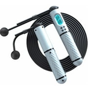 Smart Jump Rope, FAV Cordless Jump Rope Weighted Adjustable Skipping Rope w/ Counter, White
