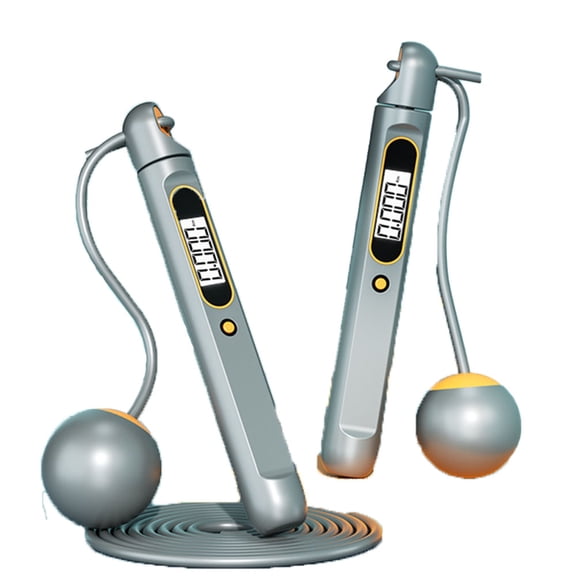 Smart Jump Rope For Fitness, Weighted Cordless Speed Jumping Rope, Adjustable Length - grey