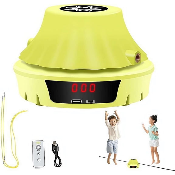  Smart Jump Rope Machine,Electric Rope Skipping Machine with Counter,Remote Control Cordless Skipping Ropes Machines with LED Screen,Family Games Party(yellowM