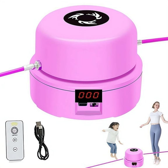 Smart Jump Rope Machine with Remote, 10-Speed Electronic Skipping Rope, Hands-Free Counter Workout Equipment for Women Men Kids