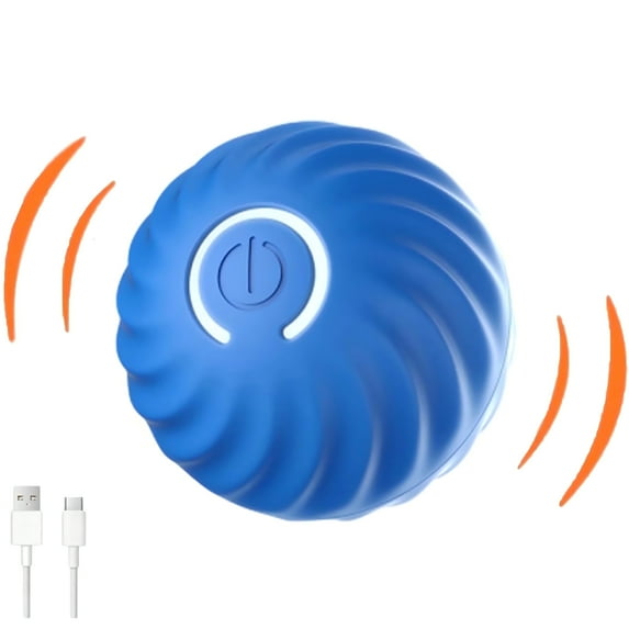 Interactive Dog Toys Dog Ball,Usb Rechargeable Automatic Rolling Ball Toys , Moving Bouncing Toys Ball For/Small/Medium/Large Dogs (Blue)
