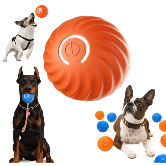Smart Jumping Ball for Dogs,Automatic Moving Dog Toy,Pet Ball,Orange,All Breed Sizes,Adult Dogs
