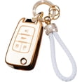 thumbnail image 1 of Smart Key Fob Cover Fit for Chevy Cruze Epica Lova Camaro Impala Cavalier Aveo HU100 Blade Keychain with Sparkly Rhinestones Key Holder Full Protection Remote Protector Key Case,D 4 Button, 1 of 7