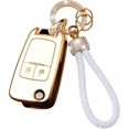 thumbnail image 1 of Smart Key Fob Cover Fit for Chevy Cruze Epica Lova Camaro Impala Cavalier Aveo HU100 Blade Keychain with Sparkly Rhinestones Key Holder Full Protection Remote Protector Key Case,D 2 Button, 1 of 7