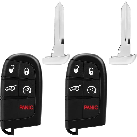 Smart Key Fob Replacement Fit for Grand Cherokee 2014 2015 2016 2017 2018 2019 2020 2021 2022, 68143505AC 68143505AA with Door Key(2.0L 2.4L L4 3.2L 3.6L V6 5.7L V8)