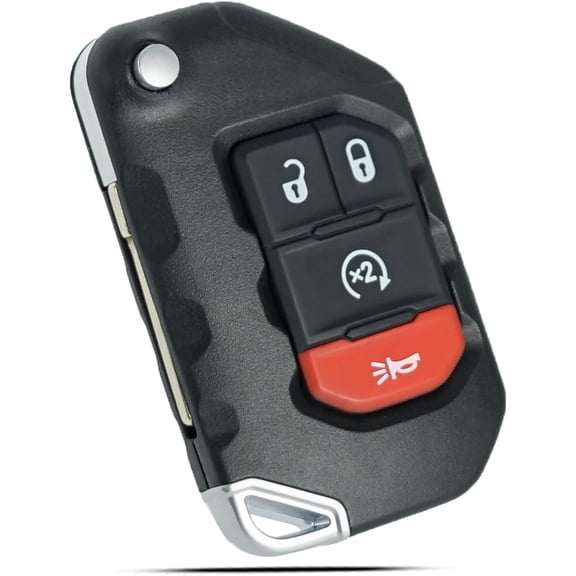 Smart Key Fob Replacement Fits for Jeep Wrangler 2018 2019 2020 2022 2023 / Gladiator 2020-2023 Keyless Entry Push Start Remote Control Flip Key OHT1130261 68416784AB 68416784AA 4 Button
