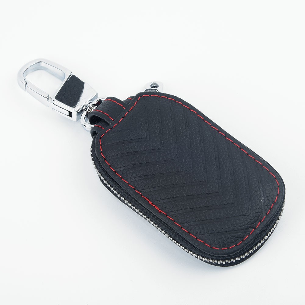 Smart Key Holder Cover Car Key Chain Bag Leather Remote Fob Case