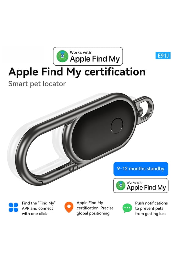 Smart Key Ring with Airtag Holder: GPS Anti-Loss Tracker for Apple Find My (iOS Only) - Never Lose Your Keys!