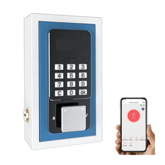 Smart Key Safe Box Phone Remote Control Wifi Security Boxes Password Outdoor Security Electronic Wall mounted Lock Boxes ,Fireproof Resistant Insulation