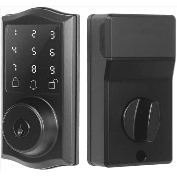 Smart Keyless Entry Door Lock with App Control, Electronic Touchscreen Keypad Deadbolt with Doorbell, App Remote, Voice Prompt, Auto Lock, IP55 Waterproof, 500 User Capacity, Easy Installation