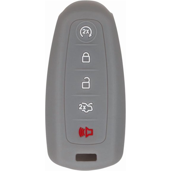 Smart Keyless Entry Fob Compatible with Ford Edge Explorer Flex Taurus Focus Expedition Escape M3N5WY8610 M3N5WY8609 8092 R8092 (Grey Silicone Case)