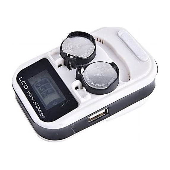Smart LCD US EU Plug Button Coin Cell Battery Charger for LIR2032 LIR2025 LIR2016 2 Slot