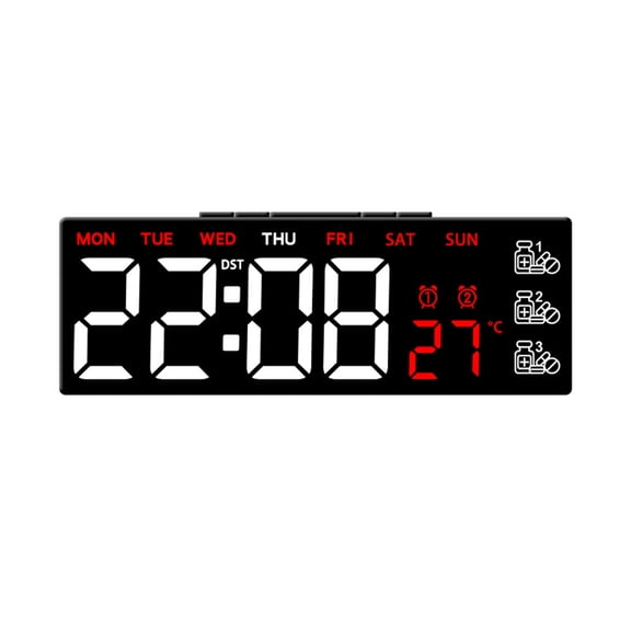 Smart LED Alarm Clock With Alarms, Reminder & Temperature Display, Adjustable Brightness for Home