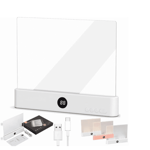 Smart LED Book Light, 2026 Upgraded 3 Color Book Reading Light, Rechargeable Clear Flat Reading Lamp with Timer & Brightness Adjustment, Bookish Gifts for Book Lovers (Black)