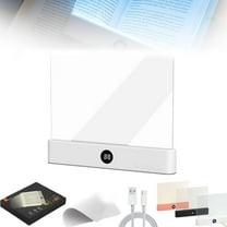 Smart LED Book Light Treasure Box, Rechargeable Flat Reading Lamp Full Page Light Portable Multi Brightness Color Student Eye Protection Night Dimmable Panel Plate 3 Colors Timer for Readers(Pink)