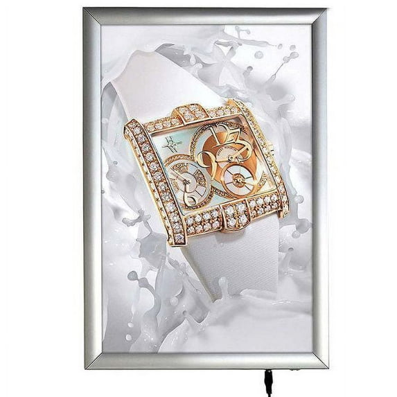 Smart LED Box 11"w x 17"h Poster Size 1" Silver Aluminium Profile, Single Sided