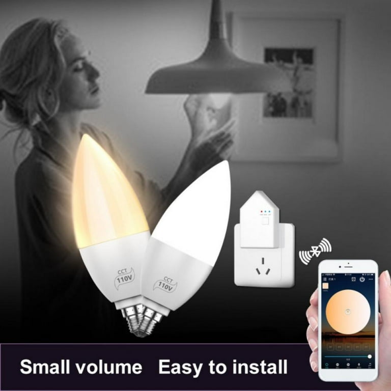 Smart LED Bulb E12 E14 Candlestick Bulb WiFi Color Changing LED Bulb Dimmable Ceiling Fan Light Equivalent To 40W Smart Chandelier Lighting Home Decoration Walmart