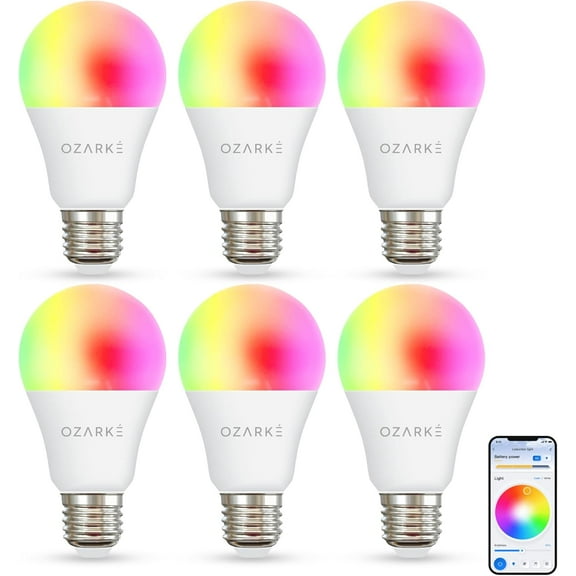 Smart LED Bulb Smart Light Bulbs Alexa Compatible, Google Assistant, Color Changing Controlled Light Bulb 2700K-6500K RGB Dimmable
