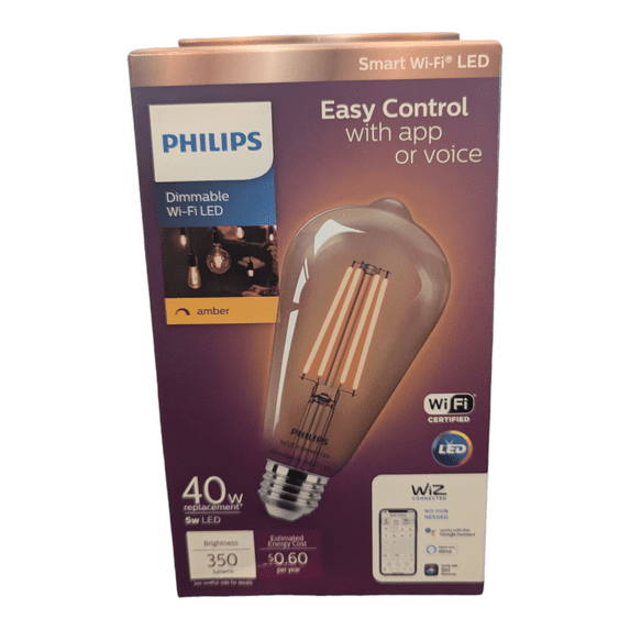 Smart LED Bulb amber 5W (Eq.40W) ST19 E26