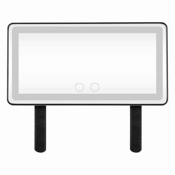 Smart LED Car Visor Mirror Dual- Light with Touch Control 1500mAh Portable Makeup Mirror (Black)