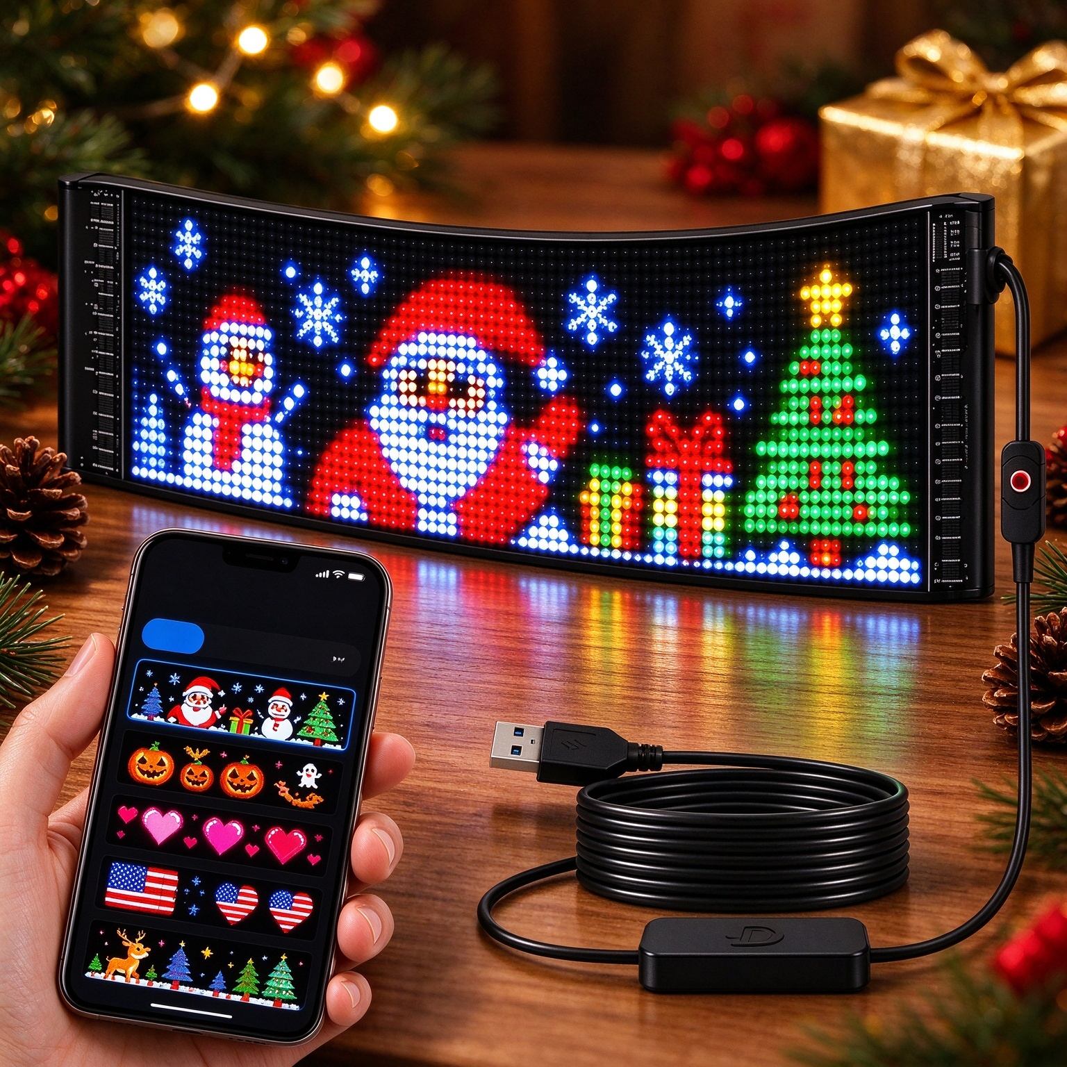 Smart LED Car Window Display,App-Controlled Animated Pixel Screen,One ...