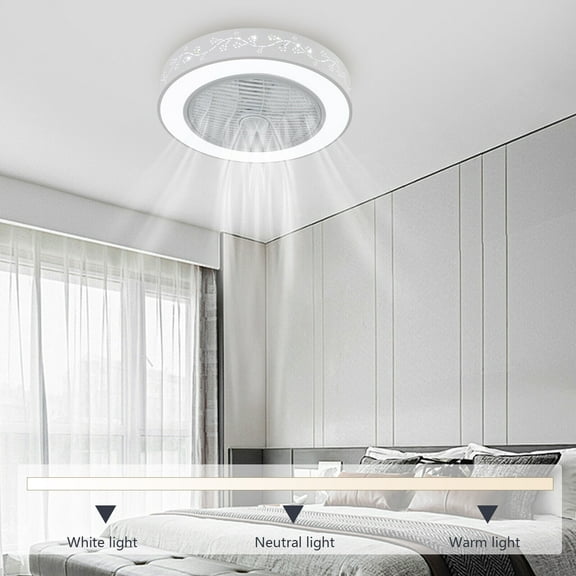 Smart LED Ceiling Fan Chandelier 110V 55 * 20cm Third Gear with Remote Control