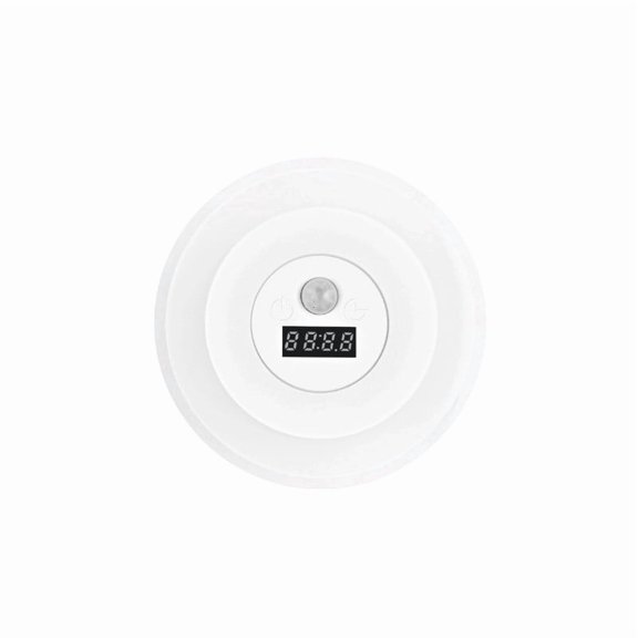 Smart LED Clock Night Light with Motion Sensor, Warm Glow for Bedroom or Nursery, 3-Color Dimmable Automatic Nightlight with Digital Time Display