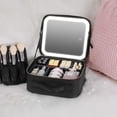 thumbnail image 1 of Smart LED Cosmetic Case With Mirror Cosmetic Bag Large Capacity Fashion Portable Storage Bag Travel Makeup Bags, 1 of 1