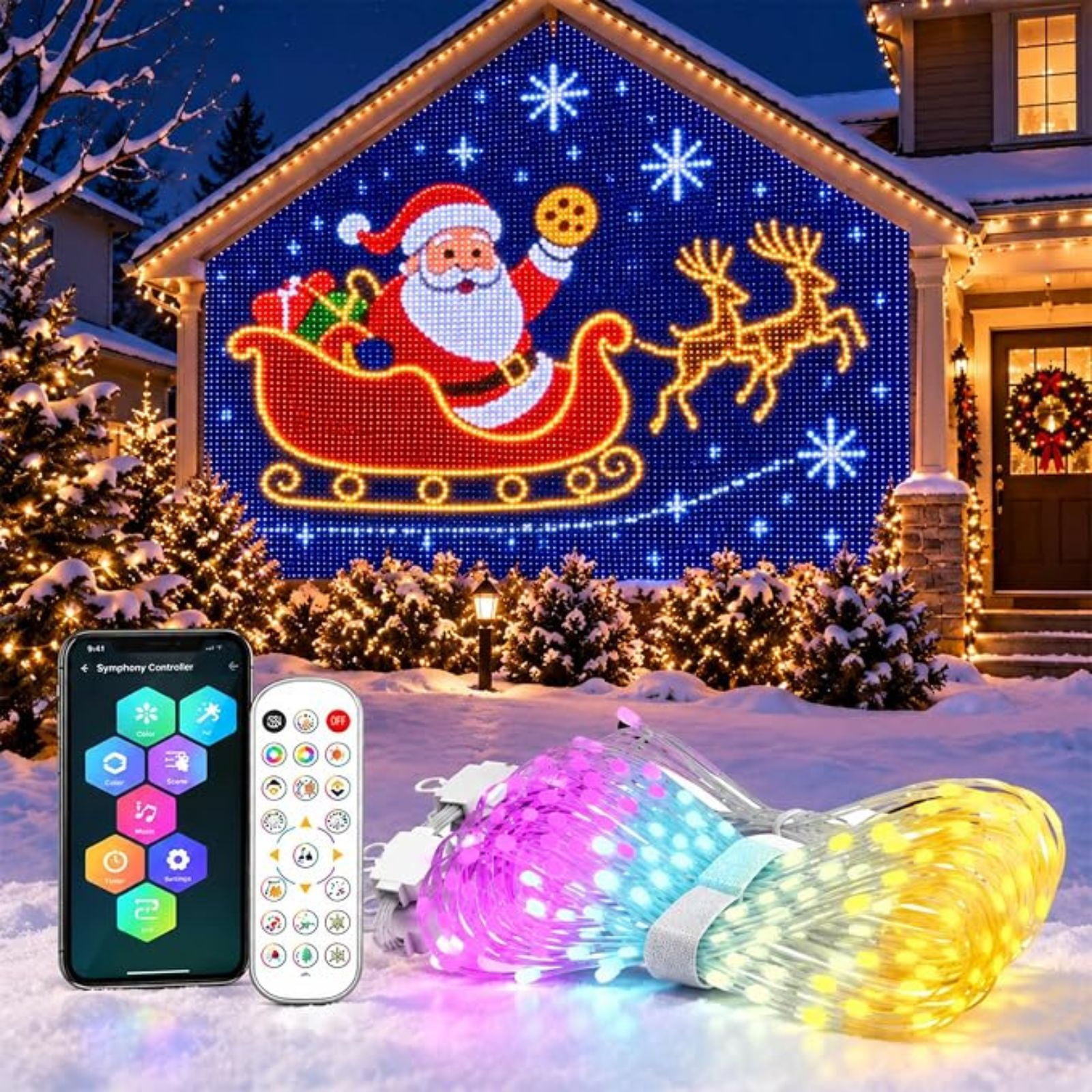 Smart LED Curtain Lights Plug-In 400 LED Curtain Fairy Lights with App