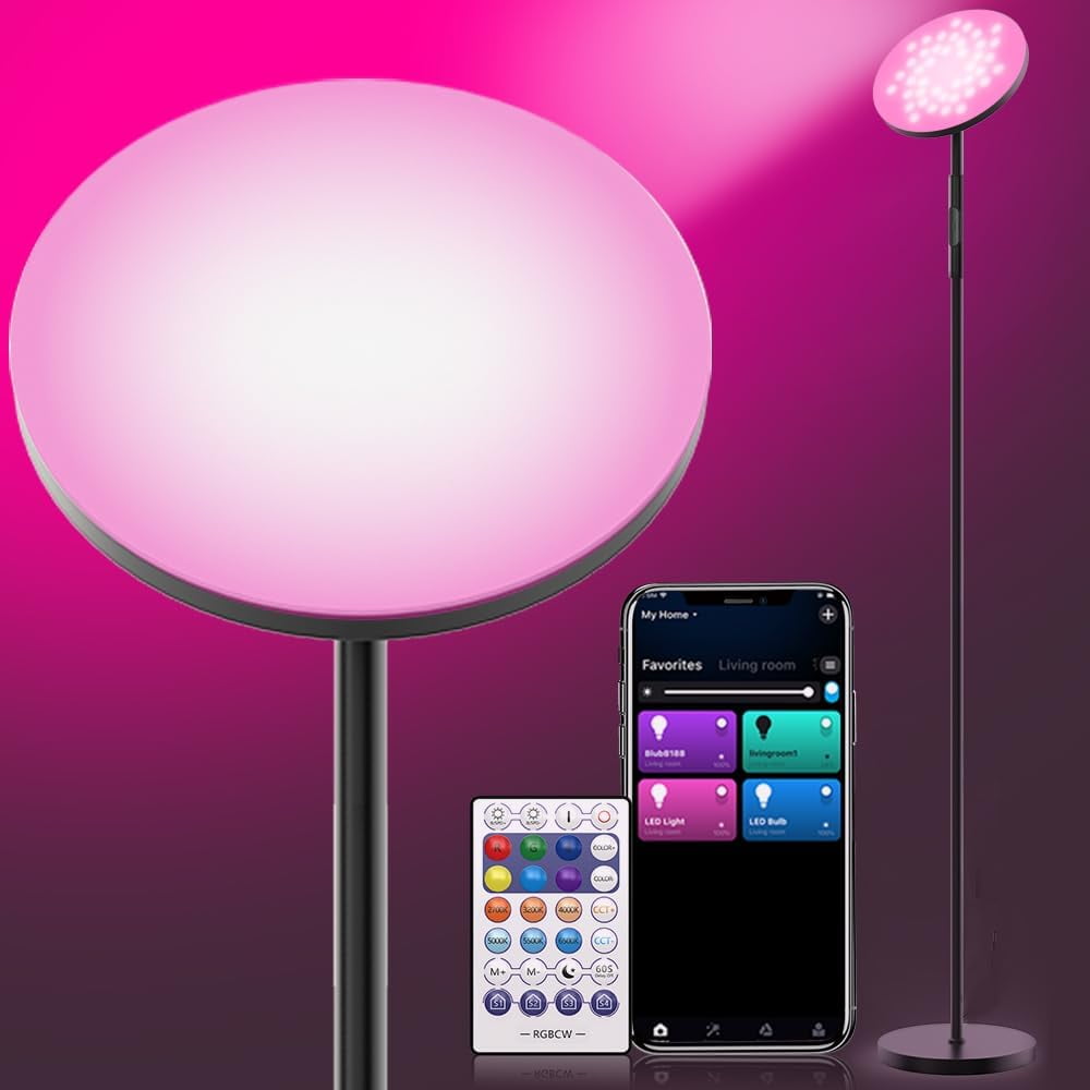 Smart LED Floor Lamp, 2000LM Bright Tall Living Room Lamp, 68