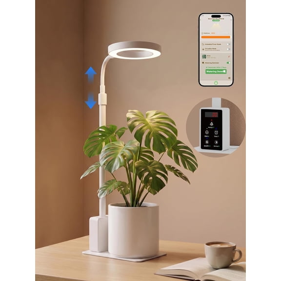 Smart LED Grow Light for Indoor Plants G4 12W Full Spectrum 3500K Bluetooth App Control 10-Level Dimming Gooseneck Height Adjustable 16 to 23 Inches Auto Timer White Bestseling