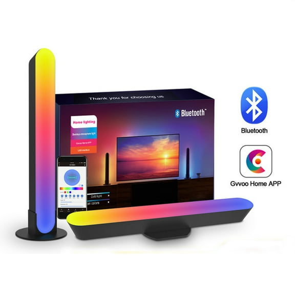 Smart LED Light Bars,Bluetooth Desk Atmosphere Light,Bluetooth TV Light,Music Rhythm Light,Computer Background Light,Ambient Lighting TV Backlight,Bluetooth APP Control, 256 Dynamic Modes for Gaming