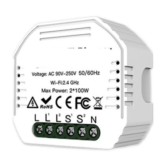 Smart LED Light Dimmer Switch Module 2 Gang WiFi Switch Module Smart Life Control Compatible ,Easy to Installation