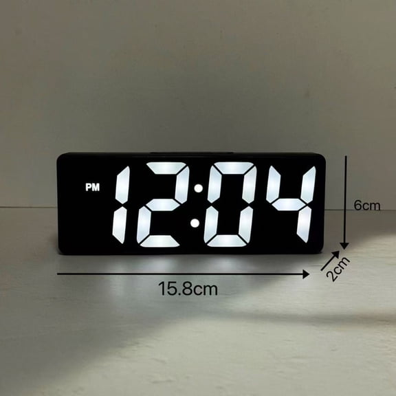 Smart LED Mirror Alarm Clock - Dual Powered (USB & Battery) - Voice Activated, Ideal for Students