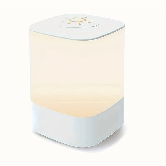 Smart LED Night Light with Clock - USB Rechargeable/Plug-in Night Light, built-in 1200mAh battery, long press to adjust brightness, soft and eye-friendly light.