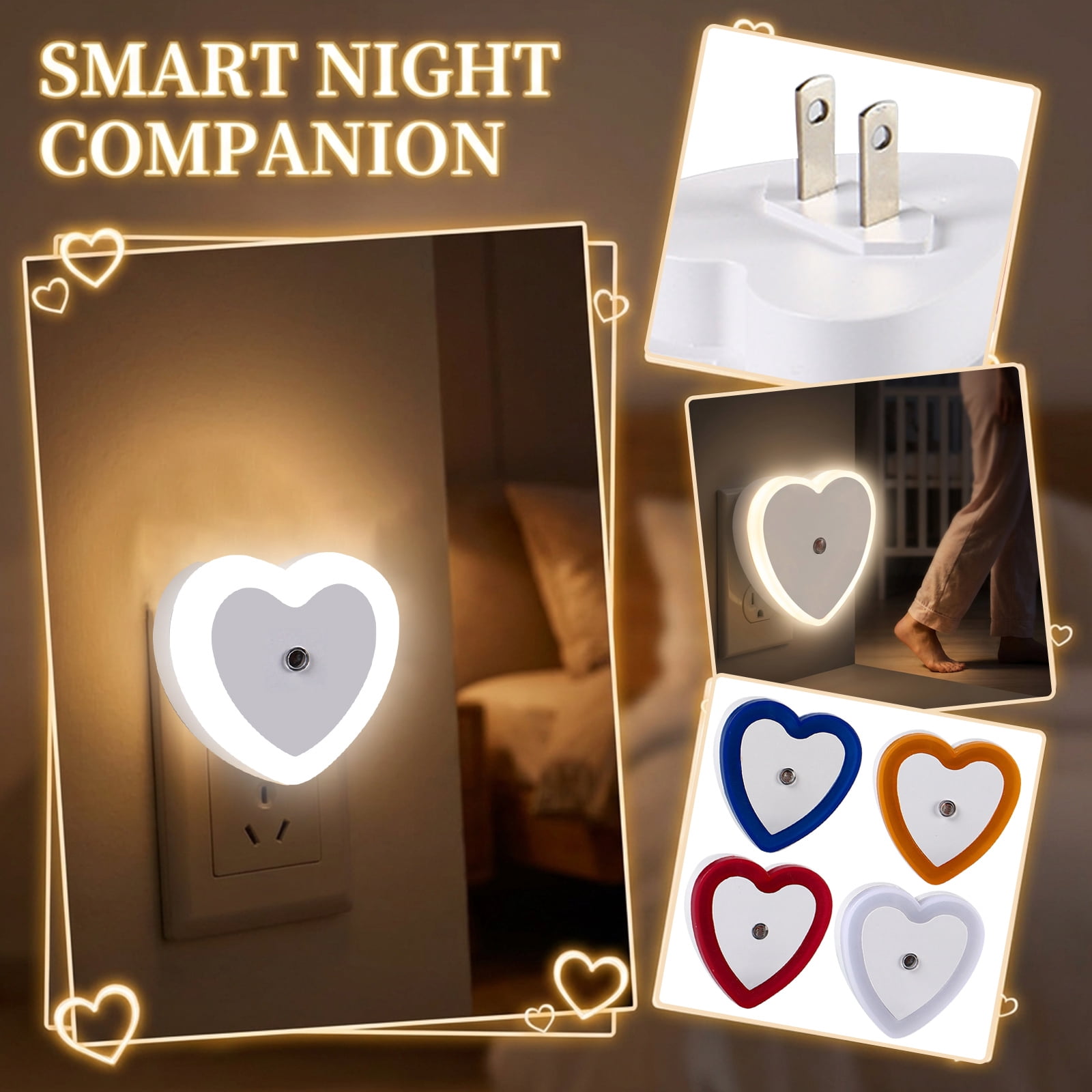 Smart LED Night Light with Dusk to Dawn Sensor, Motion Activated Auto ...
