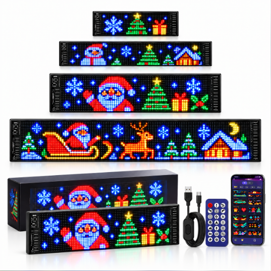 Smart LED Pixel Car Display, App-Controlled Custom Message LED Matrix ...