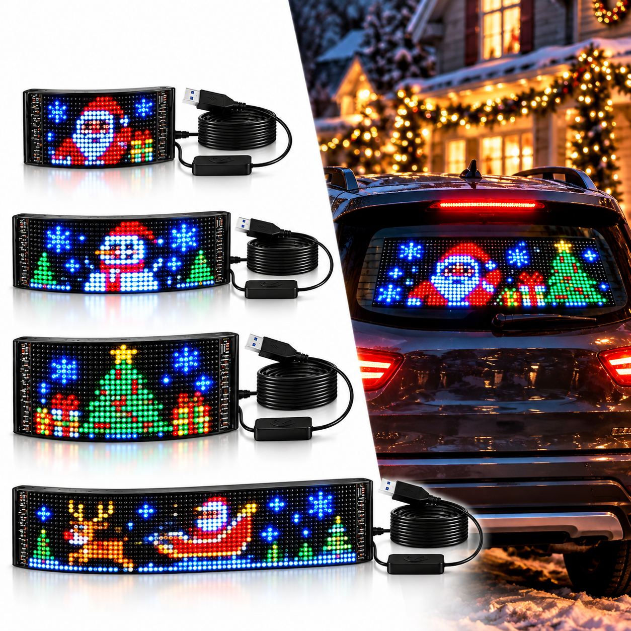Smart LED Pixel Car Display, App-Controlled Custom Text & Animation ...