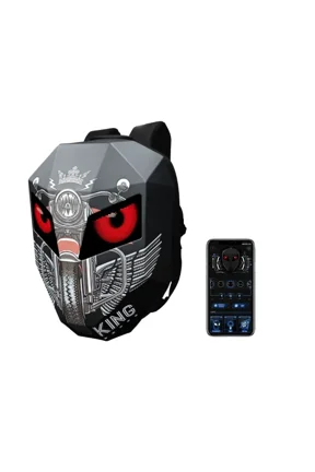 Smart LED Waterproof Motorcycle Backpack | Hard Shell App-Control Display (Black)